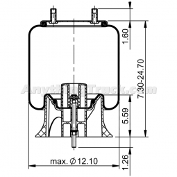 Spring Pro 889621 Air Spring, Replaces Firestone W013589621 & Hendrickson S-23613