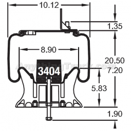 AB1DK23P-9966 Air Spring, Replaces Reyco 20124-02