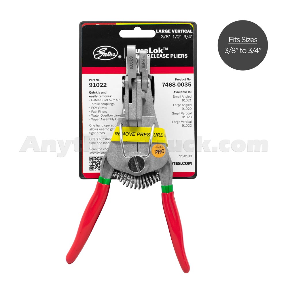 Gates 91022 SureLok Quick Release Pliers, Vertical .375.750 Tubing