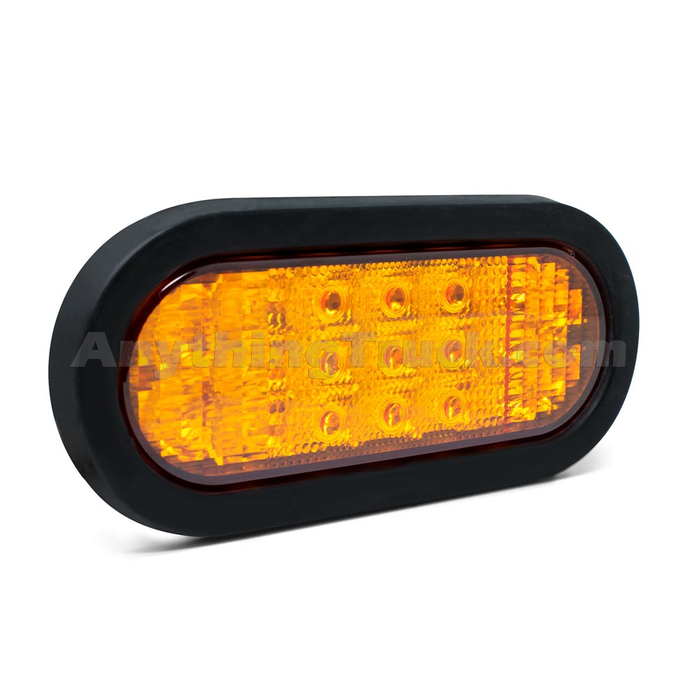 Amber 6" Oval LED Strobe Light 1030 VDC Truck