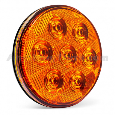 Pro LED 407A24V 7-Diode 4-Inch Round LED Amber Park/Turn Signal Light, 10-30 Volts DC, Grommet-Mount
