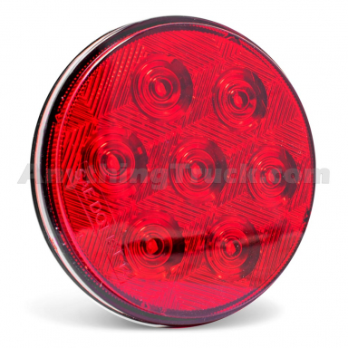 Pro LED 407R24V 7-Diode 4" Round Red LED Stop/Tail/Turn Light, 10-30 Volts, Grommet-Mounted