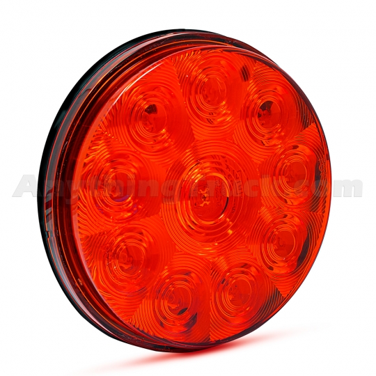 Pro LED 410R 10 Diode 4 Inch Round Red LED Stop Tail Turn Light 12 Volt DC Grommet Mounted AnythingTruck