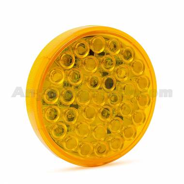 Pro LED 47SA1 4" Round LED Strobe Warning Light, Primary, Amber, Grommet Mount, 12/24V