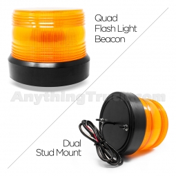 Pro LED 500 Series Amber Beacon with Permanent Stud Mount - 12VDC