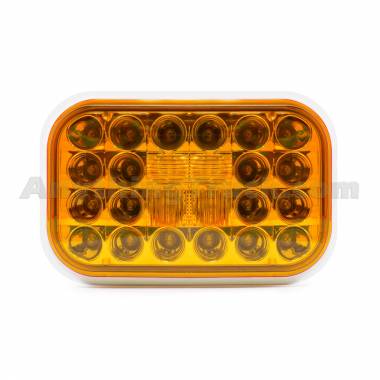 Pro LED 5324Y Rectangular Pearl 24-LED Park/Turn Signal Lamp, Grommet Mount, Amber Lens, 12V