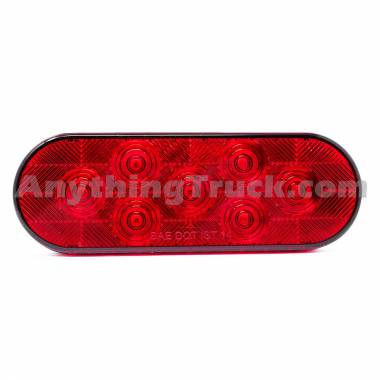 Pro LED 607R24V 7-Diode 6" Oval Red LED Stop/Tail/Turn Light, 10-30V, Grommet