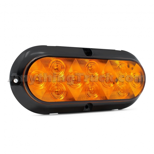 Pro LED 623YST Amber 6 Oval LED Strobe Light, Surface-Mounted