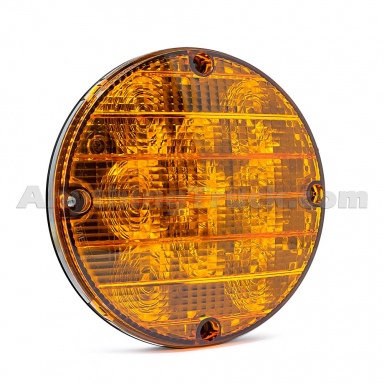 Pro LED 71AST 7" Round Amber LED School Bus Warning Strobe Light, 4-Hole Flange Mount, 12V
