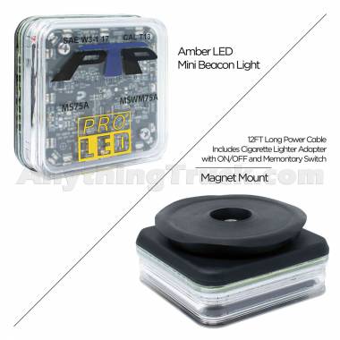 Pro LED MSWM75A Magnet Mount Amber LED Mini Beacon With 10 Flash Patterns