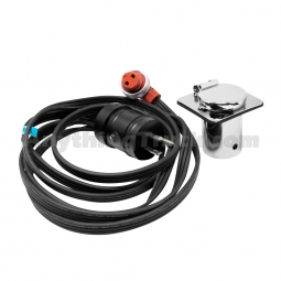 Zerostart 3600028 Weatherproof Power Cord, Square 2-Hole Chrome Receptacle, 8'