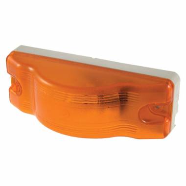 Grote 53063 Sentry Rectangular Combination Marker/Side Turn Lamp, White Base, Amber Lens, 12V
