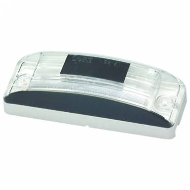 Grote 60331 Turtleback II Incandescent License Plate Light, Screw Mount, Clear Lens, 12V