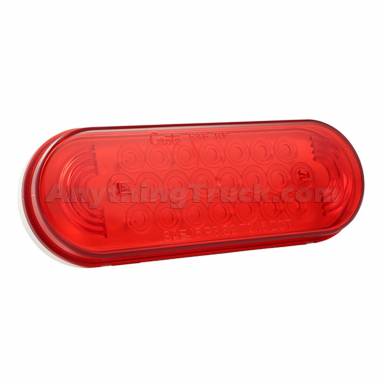 Grote 77362 6" Oval Class II LED Strobe Warning Light, Grommet/Bracket Mount, Red Lens, 12V
