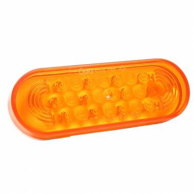 Grote 77363 6" Oval Class II LED Strobe Warning Light, Grommet/Bracket Mount, Amber Lens, 12V