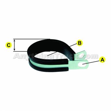 Phillips 5-46124 Rubber Cushioned Clamp for 3/4" Tubing, 3/8" Mounting Hole