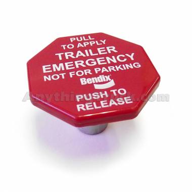 Bendix 248435N Button For Push/Pull Valves, Pin-Type, 3/8" Shaft, 2" Octagon, Trailer Emergency