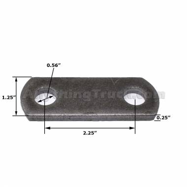 PTP 1811 Shackle Link, 2-1/4" Hole to Hole, For 1-3/4" Double Eye Leaf Springs