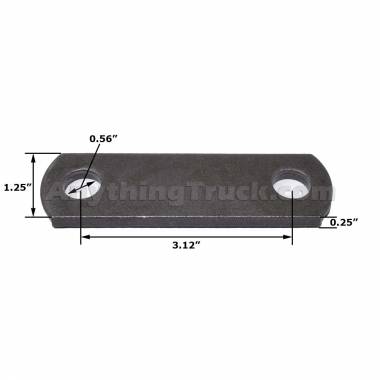 PTP 1812 Shackle Link, 3-1/8" Hole to Hole, For 1-3/4" Double Eye Leaf Springs