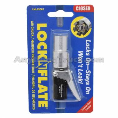 Lock N Flate LNL65002 Lock-On Closed Flow Air Chuck, Air Flows When Connected to Valve Stem