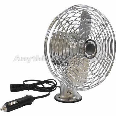PTP 3700 Heavy Duty 6" Two-Speed Chrome Dash Fan, 12 VDC