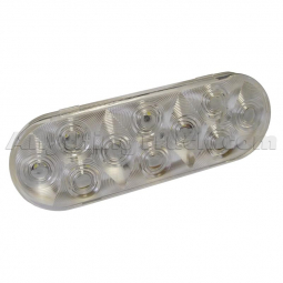 Pro LED 610CST 6-Inch Oval Quad Flash Strobe Light, Clear Lens, White LEDs