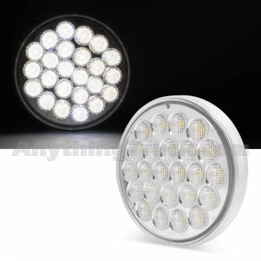 Pro LED 424C 4" Round Pearl 24-LED Back-Up Light, Grommet Mount, Clear Lens, 12V