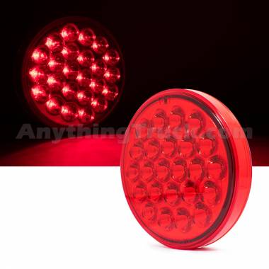 Pro LED 424R 4" Round Pearl Style Stop/Tail/Turn Light, 24 Red LEDs, Replaces Truck-Lite