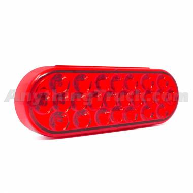 Pro LED 624R 6" Oval Pearl Style Stop/Tail/Turn Light, 24 Red LEDs, Replaces Truck-Lite