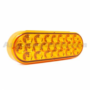Pro LED 624Y 6" Oval Pearl 24-LED Park/Turn Signal Lamp, Grommet Mount, Amber Lens, 12V