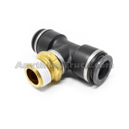 Velvac 016386 3/8" NPT x 1/2" Tubing Push-To-Connect Male Branch Swivel Tee