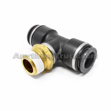 Velvac 016386 3/8" NPT x 1/2" Tubing Push-To-Connect Male Branch Swivel Tee