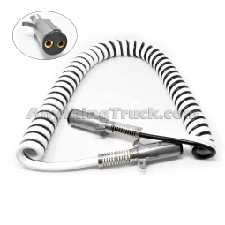 Velvac 590172 15 ft. 2-Prong Coiled Cable Assembly, 4 Gauge, Heavy-Duty Zinc Die Cast Plugs