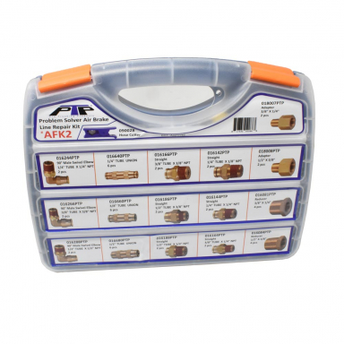 49-Piece Problem Solver Air Brake Line PTC Fitting and Pipe Thread Adapter Kit with Tubing Cutter