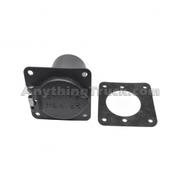Zerostart 3600133 Weatherproof Receptacle, 4-Hole, Square Flange, Thunder Gray