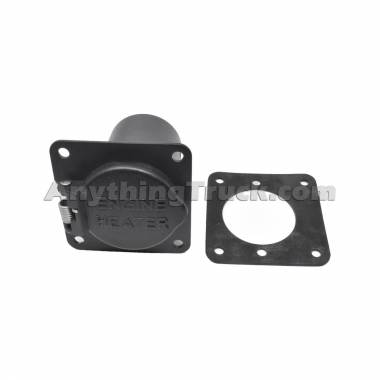 Zerostart 3600133 Weatherproof Receptacle, 4-Hole, Square Flange, Thunder Gray