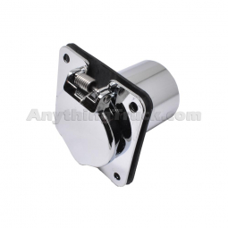 Zerostart 8606080 Weatherproof Receptacle, 4-Hole, Square Flange, Chrome