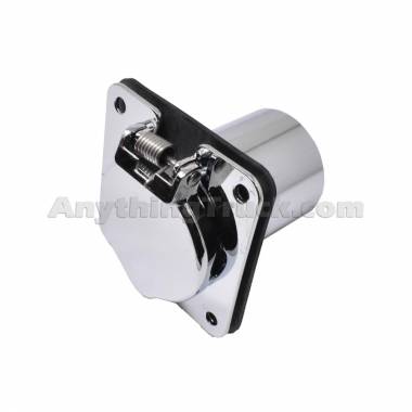 Zerostart 8606080 Weatherproof Receptacle, 4-Hole, Square Flange, Chrome