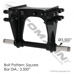 M1213 Mack Trunnion Stand, 3.5" Bar Diameter, Square Bolt Pattern, 1" Holes
