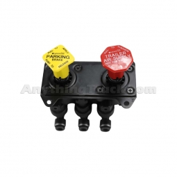 S&S S-23997 MV-3 Dash Valve, 0.275" Open Mounting Holes, 3/8" PTC Elbows, Replaces Bendix 801360