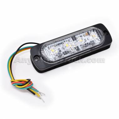 Pro LED 304A Low-Profile Amber LED Strobe Lamp, 19 Flash Patterns, Surface Mount, 12/24V