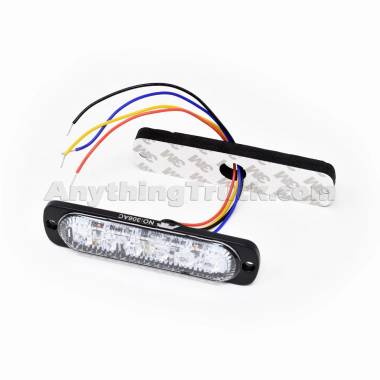 Pro LED 306AC Low-Profile Amber/White LED Strobe Lamp, 19 Flash Patterns, Surface Mount, 12/24V