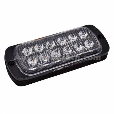 Pro LED 312AC Class 1 Double-Row 12-LED Amber/White Warning Light, 19 Patterns, Surface Mnt, 12/24V