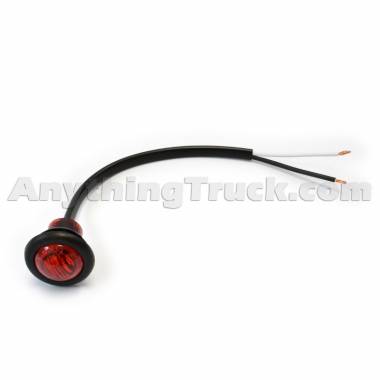 Pro LED 34R3 3/4" Round Red LED Clearance/Marker Light, 3 LEDs, IP67, Grommet, 12V