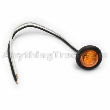 Pro LED 34Y1 3/4" Round Amber LED Clearance/Marker Light with Grommet, 1 LED, 12V