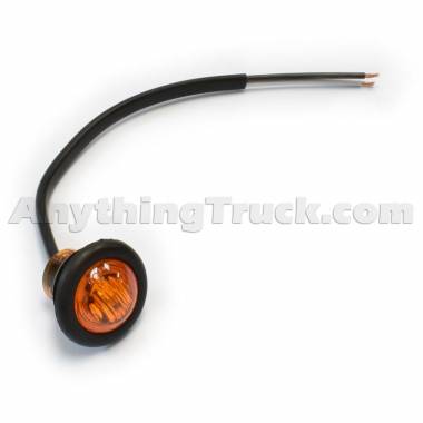 Pro LED 34Y3 3/4" Round Amber LED Clearance/Marker Light, 3 LEDs, Grommet, 12V