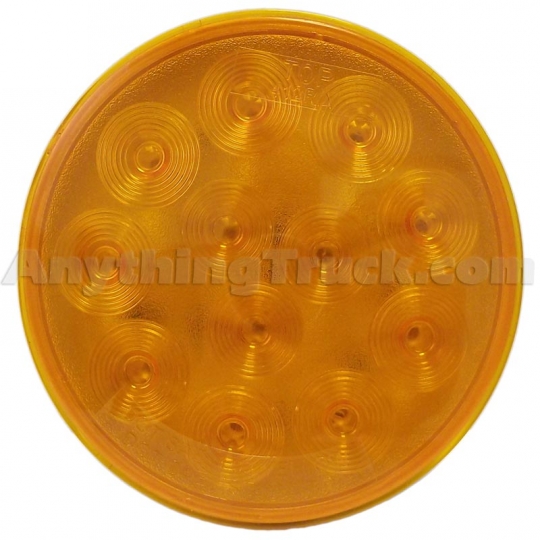 12 Diode Clear Lens 2 Amber 4 Round LED Turn Tail Signal Light Kit with Grommet Plug