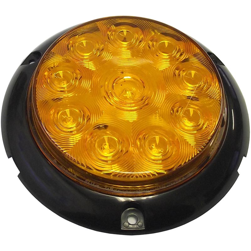 Pro LED 423YST Amber 4" Round LED Strobe Light, SurfaceMounted, Quad