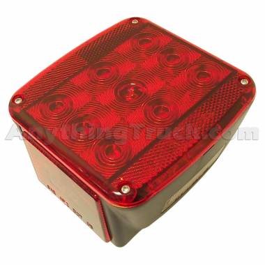 Pro LED 44L LH Square Tail Light for Trailers Under 80" Wide, with License Plate, 12V