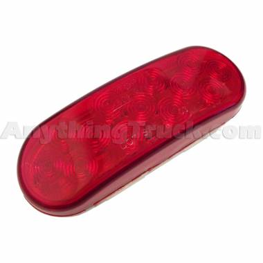 Pro LED 602RHW 13-Diode 6" Oval Red LED Stop/Tail/Turn Light, Hardwired, Grommet, 12V